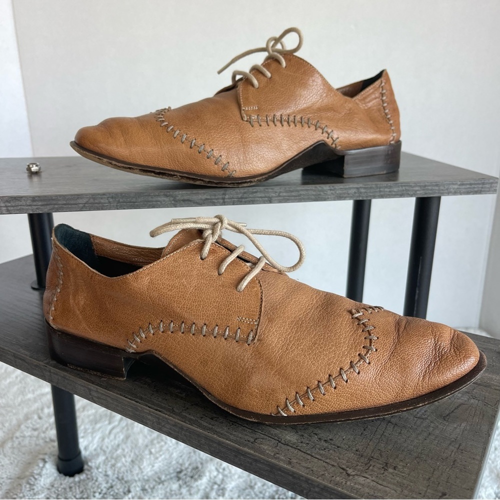 Vero Cuoio Tan Leather Lace-Up Dress Shoes 36.5 (US 6-6.5 )